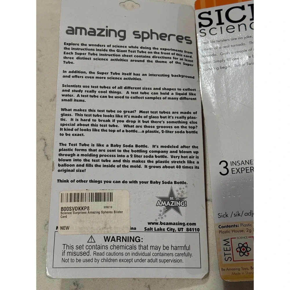 Sick Science Insta Snow Powder and‎ Amazing Spheres Science Kits for Kids